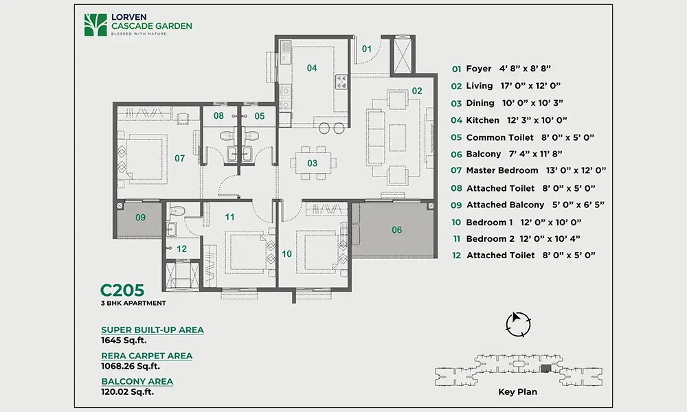 Lorven Cascade Garden unit plan 3